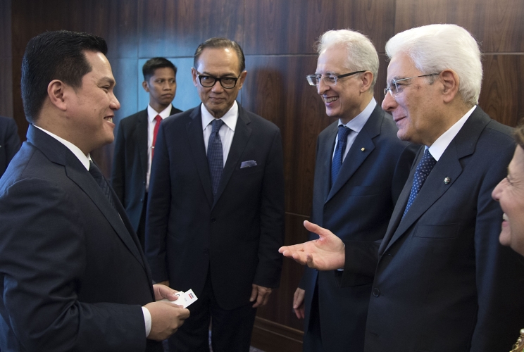 Il Presidente Sergio Mattarella con Erick Thohir 