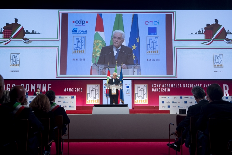 Il Presidente della Repubblica Sergio Mattarella all’Assemblea dell’ANCI