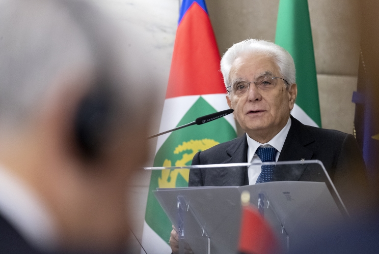 Il Presidente Sergio Mattarella in occasione della cerimonia di inaugurazione della Conferenza Ministeriale Italia-Africa