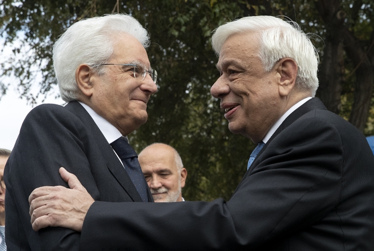 Salonicco - Il Presidente della Repubblica Sergio Mattarella accolto dal Presidente della Repubblica Ellenica Procopios Pavlopoulos