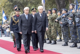 Salonicco - Il Presidente della Repubblica Sergio Mattarella con il Presidente della Repubblica Ellenica Procopios Pavlopoulos