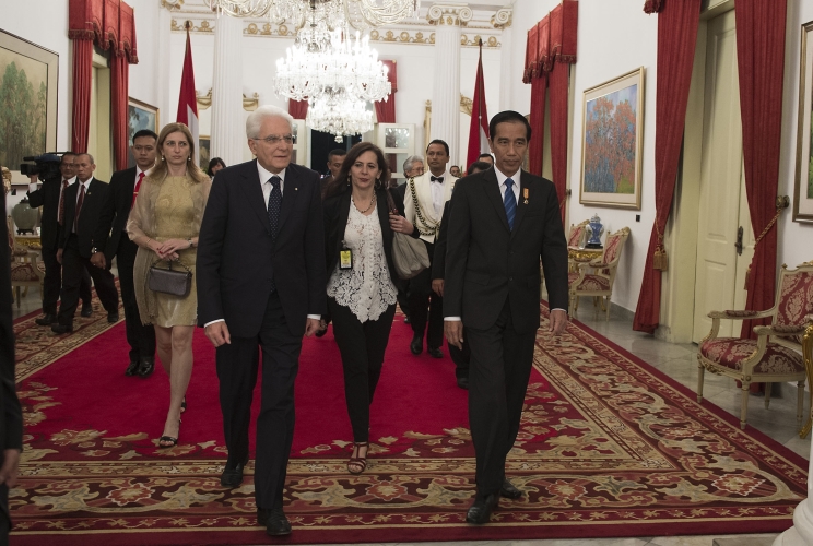 Il Presidente della Repubblica Sergio Mattarella in occasione del Pranzo di Stato 