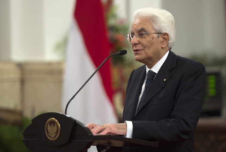 Il Presidente della Repubblica Sergio Mattarella in occasione del Pranzo di Stato 