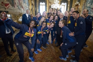 Mattarella incontra la Nazionale italiana di pallavolo femminile finalista ai Mondiali 2018 in Giappone