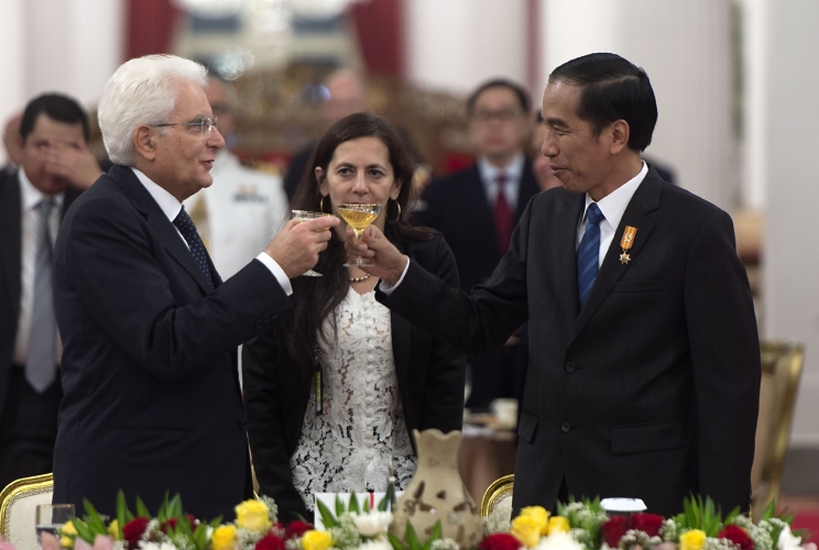 Il Presidente della Repubblica Sergio Mattarella in occasione del Pranzo di Stato 