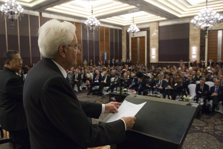 Il Presidente Sergio Mattarella in occasione del "Primo Dialogo Bilaterale tra Indonesia e Italia"