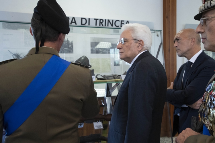 Il Presidente Sergio Mattarella, nel Giorno dell'Unità Nazionale e Giornata delle Forze Armate, visita il museo del Sacrario di Redipuglia. 