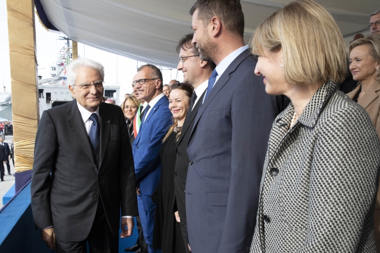Il Presidente Sergio Mattarella, nel Giorno dell'Unità Nazionale e Giornata delle Forze Armate, è in Piazza Unità d'Italia di Trieste. 