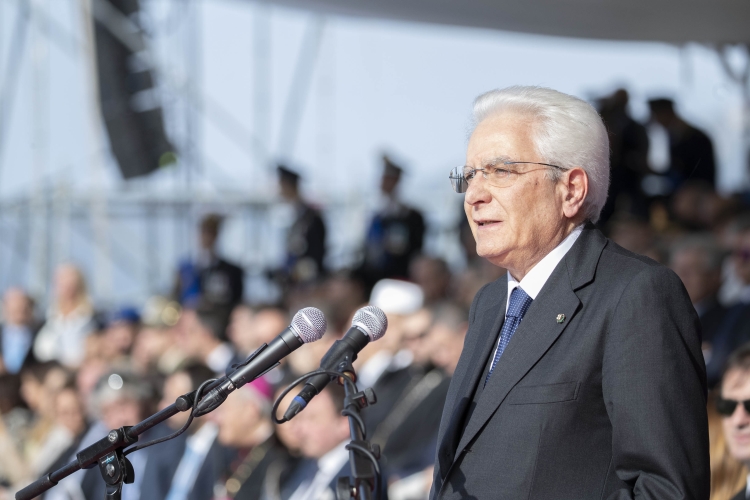 Il Presidente Sergio Mattarella, nel Giorno dell'Unità Nazionale e Giornata delle Forze Armate, è in Piazza Unità d'Italia di Trieste. 