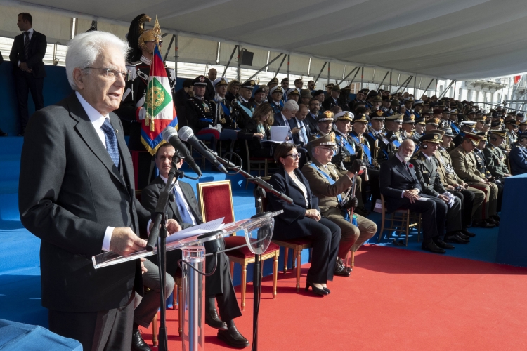 Il Presidente Sergio Mattarella, nel Giorno dell'Unità Nazionale e Giornata delle Forze Armate, è in Piazza Unità d'Italia di Trieste. 