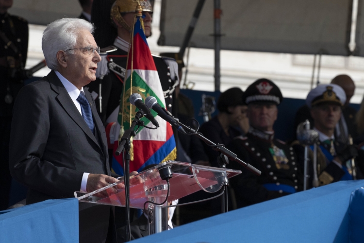 Il Presidente Sergio Mattarella, nel Giorno dell'Unità Nazionale e Giornata delle Forze Armate, è in Piazza Unità d'Italia di Trieste. 