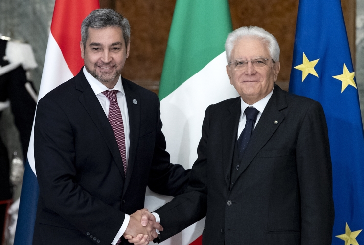 Il Presidente Sergio Mattarella con il Presidente della Repubblica del Paraguay Mario Abdo Benìtez