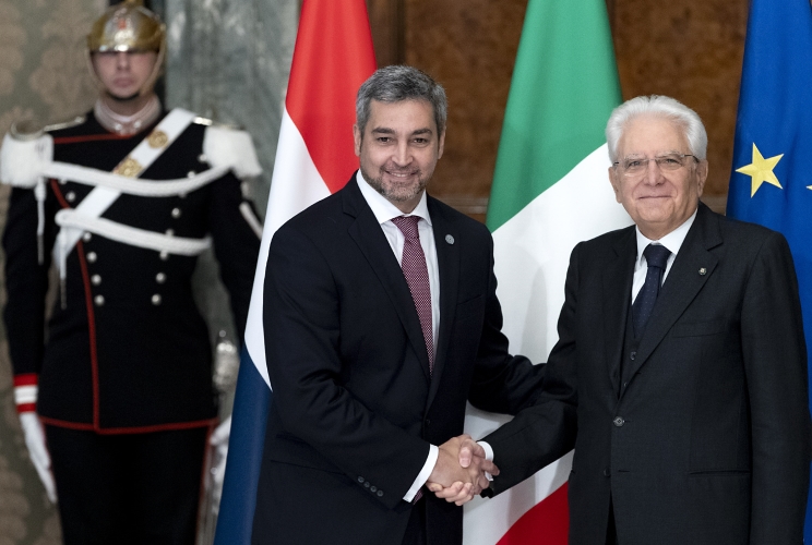 Il Presidente Sergio Mattarella con il Presidente della Repubblica del Paraguay Mario Abdo Benìtez