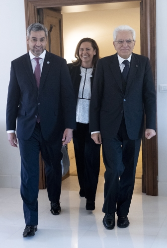 Il Presidente Sergio Mattarella con il Presidente della Repubblica del Paraguay Mario Abdo Benìtez