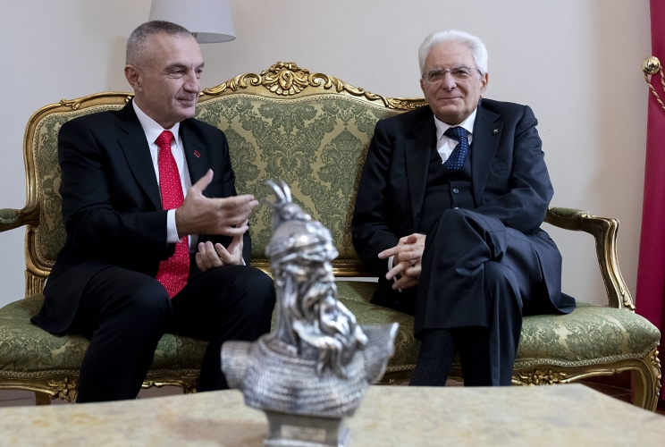 Il Presidente della Repubblica, Sergio Mattarella e il Presidente della Repubblica di Albania, Ilir Meta, in occasione della cerimonia commemorativa del 550esimo anniversario della morte di Giorgio Castriota Skanderberg