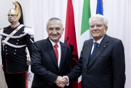  Presidente Mattarella arriva al Collegio Italo-Albanese di Sant'Adriano e incontra il Presidente della Repubblica di Albania