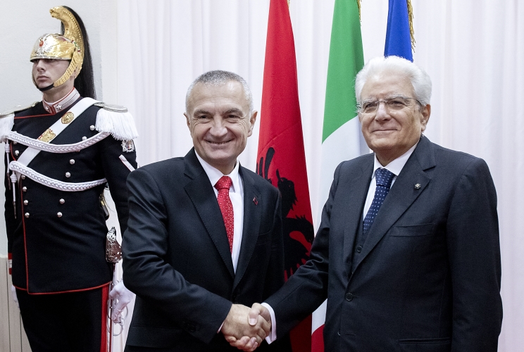  Presidente Mattarella arriva al Collegio Italo-Albanese di Sant'Adriano e incontra il Presidente della Repubblica di Albania