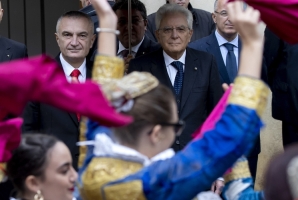 Il Presidente della Repubblica Sergio Mattarella e il Presidente di Albania Ilir Meta alla cerimonia commemorativa del 550° anniversario della morte di Giorgio Castriota Scanderbeg, oggi 7 novembre 2018.
