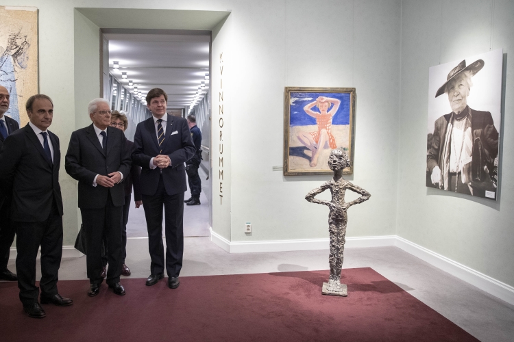 Il Presidente della Repubblica Sergio Mattarella con il Presidente del Parlamento svedese Andreas Norlén, in occasione della visita di Stato in Svezia.   
