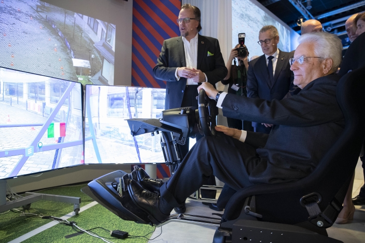 Il Presidente della Repubblica Sergio Mattarella in occasione della visita all’Ericsson Studio 

