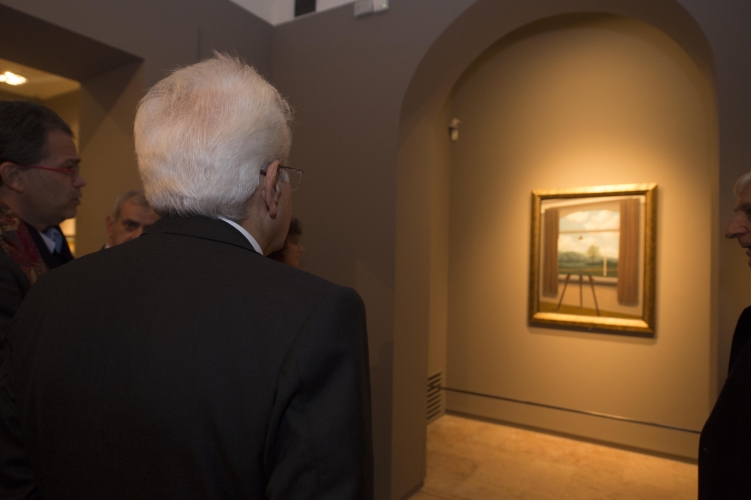 Il Presidente Sergio Mattarella nel corso della visita alla Mostra "De Chirico a Ferrara. Metafisiche e Avanguardie" 