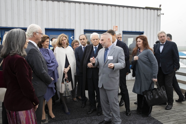 Il Presidente della Repubblica Sergio Mattarella con la Sig.ra Laura e le Loro Maestà, il Re Carlo XVI Gustavo e la Regina Silvia, all’European Spallation Source di Malmö     

