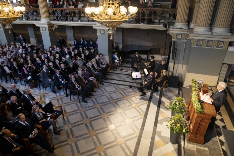 Il Presidente della Repubblica Sergio Mattarella nel corso del suo intervento all’Università di Lund
