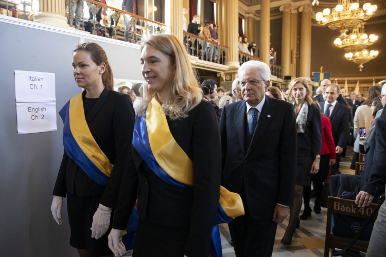 Il Presidente della Repubblica Sergio Mattarella con la Sig.ra Laura  all’Università di Lund 
