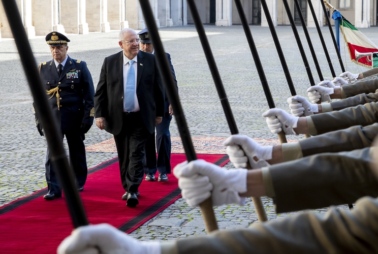 Il Presidente dello Stato d’Israele Reuven Rivlin al suo arrivo al Quirinale 