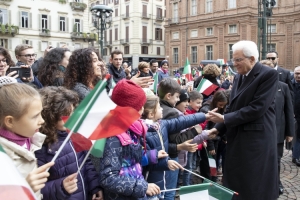 Il Presidente della Repubblica Sergio Mattarella al suo arrivo al Teatro Carignano per la cerimonia di inaugurazione dell'anno accademico 2018/2019 dell'Università di Studi di Torino
