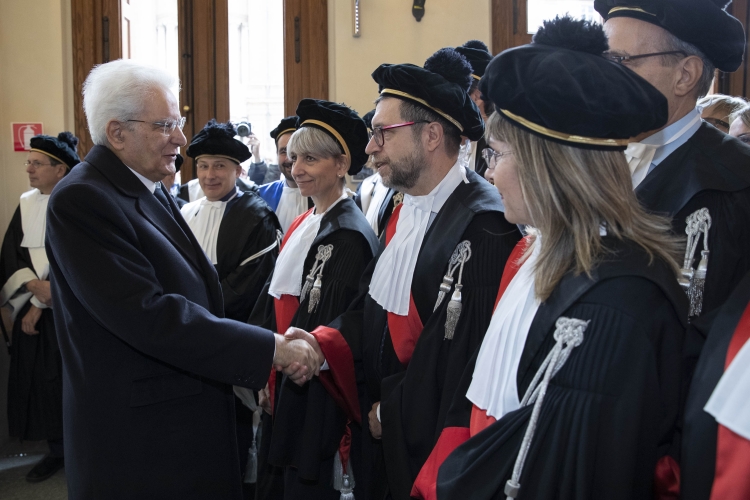 Il Presidente della Repubblica Sergio Mattarella al Teatro Carignano in occasione della cerimonia di inaugurazione dell'anno accademico 2018/2019 dell'Università di Studi di Torino