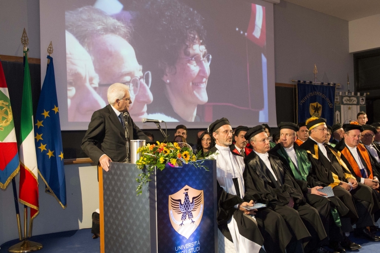 Il Presidente Sergio Mattarella in occasione del suo intervento alla cerimonia di inaugurazione