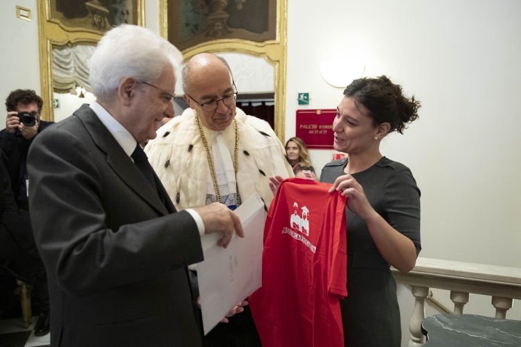 Il Presidente della Repubblica Sergio Mattarella in occasione della cerimonia di inaugurazione dell'anno accademico 2018/2019 dell'Università di Studi di Torino