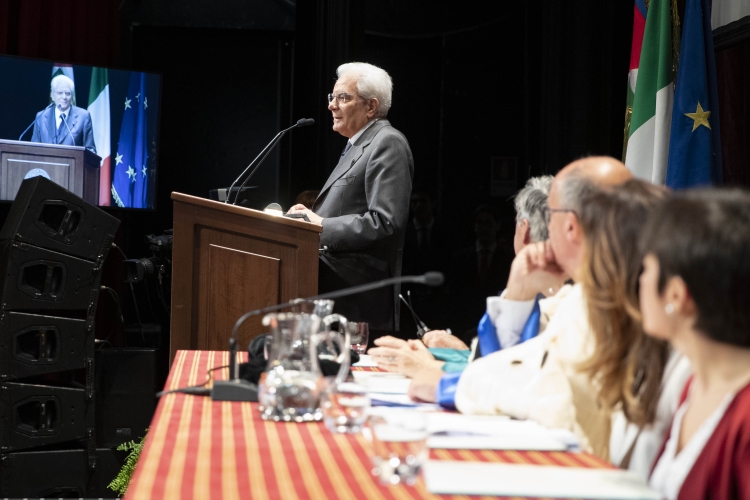 Il Presidente della Repubblica Sergio Mattarella al Teatro Carignano in occasione della cerimonia di inaugurazione dell'anno accademico 2018/2019 dell'Università di Studi di Torino
