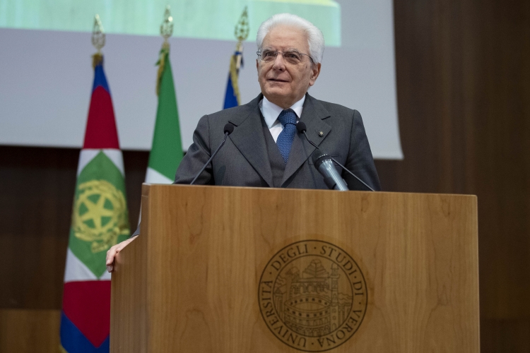 Il Presidente della Repubblica Sergio Mattarella in occasione della cerimonia di inaugurazione dell'anno accademico 2018/2019 dell'Università di Studi di Verona