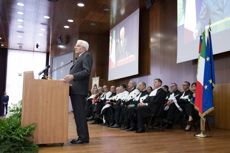 Il Presidente della Repubblica Sergio Mattarella in occasione della cerimonia di inaugurazione dell'anno accademico 2018/2019 dell'Università di Studi di Verona