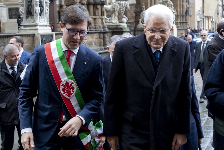 Il Presidente della Repubblica Sergio Mattarella accolto dal Sindaco di Firenze Dario Nardella, in occasione della cerimonia di inaugurazione dell’anno accademico 2018-2019 dell’Università degli Studi di Firenze