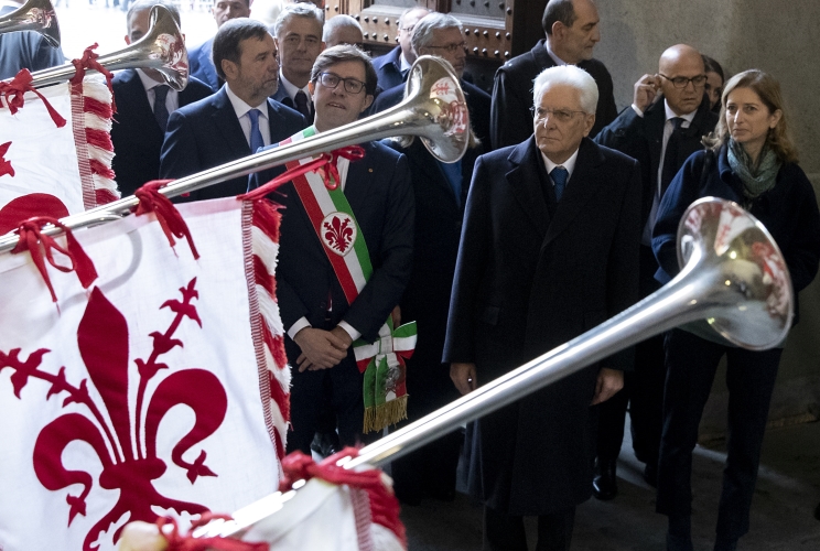 Il Presidente della Repubblica Sergio Mattarella e Dario Nardella, Sindaco di Firenze, in occasione della cerimonia di inaugurazione dell’anno accademico 2018-2019 dell’Università degli Studi di Firenze