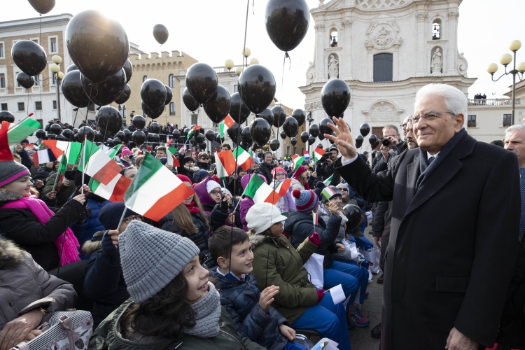 Il Presidente della Repubblica Sergio Mattarella alla Festa della rinascita per la riapertura della Chiesa di Santa Maria del Suffragio
