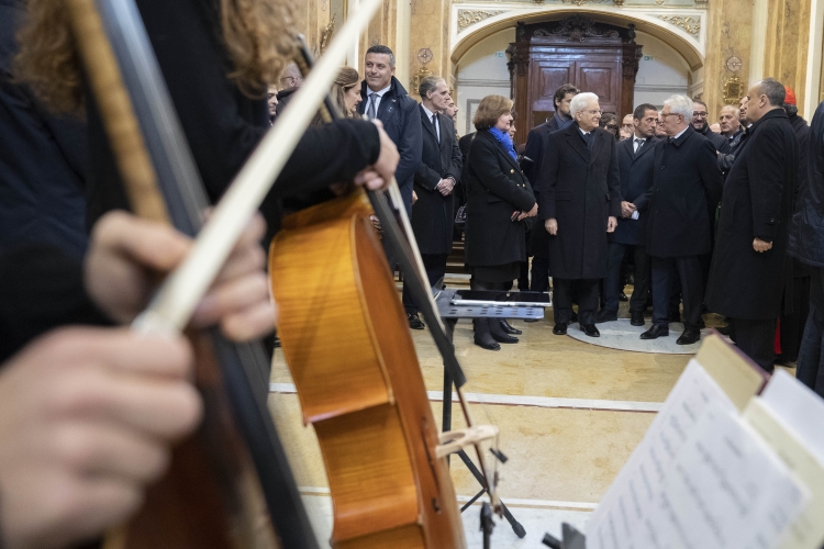 Il Presidente della Repubblica Sergio Mattarella in occasione della Festa della rinascita per la riapertura della Chiesa di Santa Maria del Suffragio 