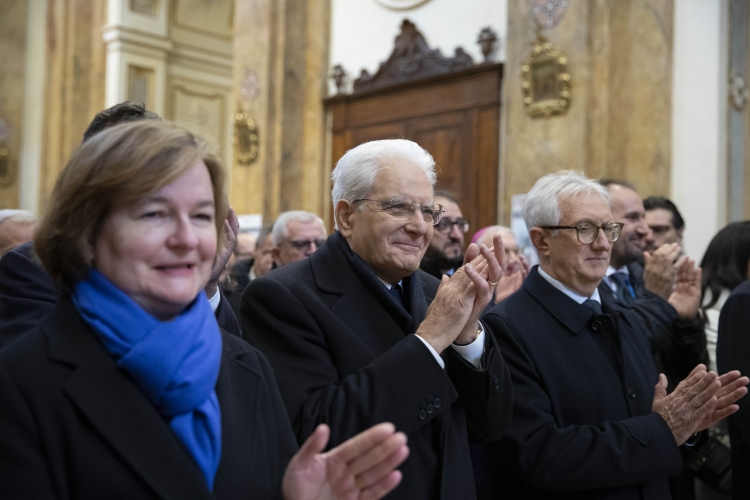 Il Presidente della Repubblica Sergio Mattarella in occasione della Festa della rinascita per la riapertura della Chiesa di Santa Maria del Suffragio 