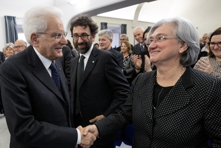 Il Presidente Sergio Mattarella con Rosy Bindi, in occasione del convegno dal titolo “L’Azione cattolica italiana nella storia del Paese e della Chiesa (1868-2018)”