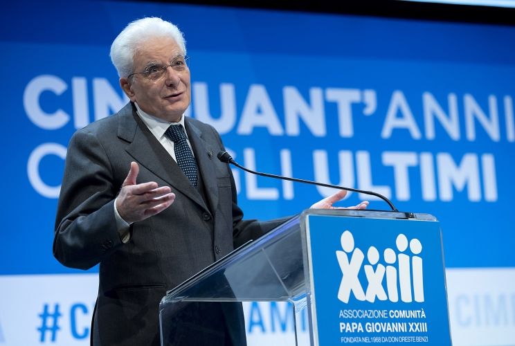  Il Presidente della Repubblica Sergio Mattarella alla riunione mondiale della Comunità di Giovanni XXIII fondata da Don Oreste Benzi