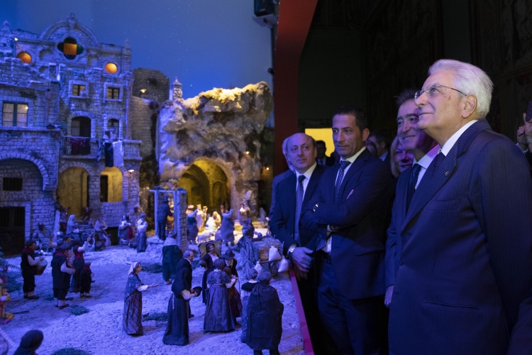 Il Presidente Sergio Mattarella all'inaugurazione della mostra: "La luce della Natività tra i Sassi di Matera. Il presepe della Basilicata nel Palazzo del Quirinale"