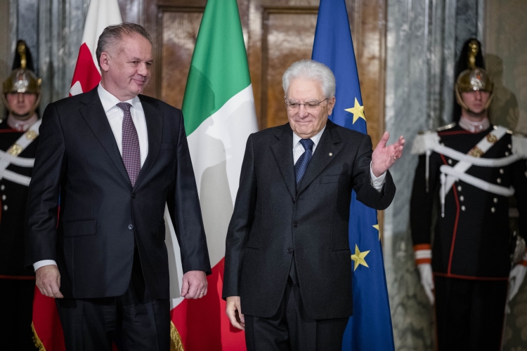 Il Presidente Sergio Mattarella incontra il Presidente della Repubblica Slovacca, S.E. il Signor Andrej KISKA. 
