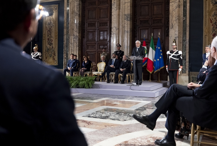 Il Presidente Sergio Mattarella in occasione della cerimonia degli auguri di fine anno con i rappresentanti delle Istituzioni, delle forze politiche e della società civile 