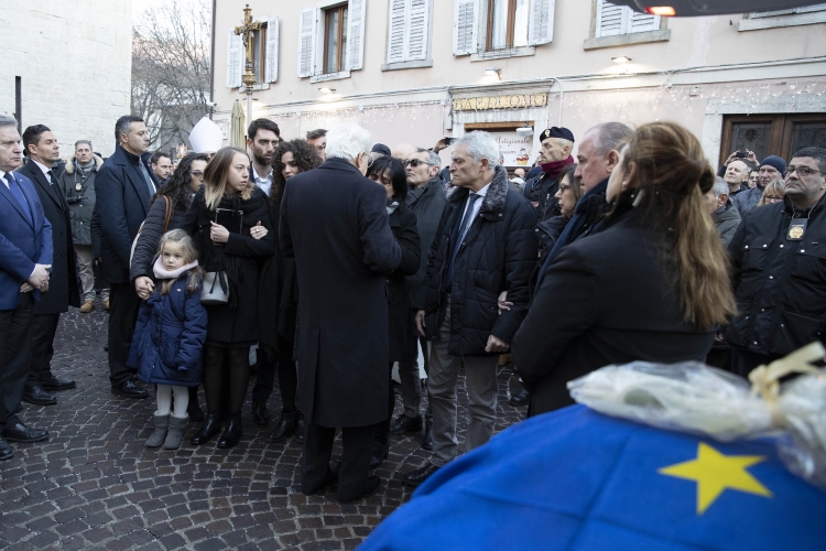 Il Presidente della Repubblica Sergio Mattarella a Trento con i familiari di Antonio Megalizzi