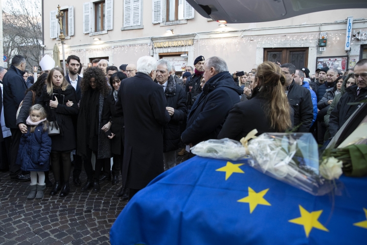Il Presidente della Repubblica Sergio Mattarella a Trento con i familiari di Antonio Megalizzi

