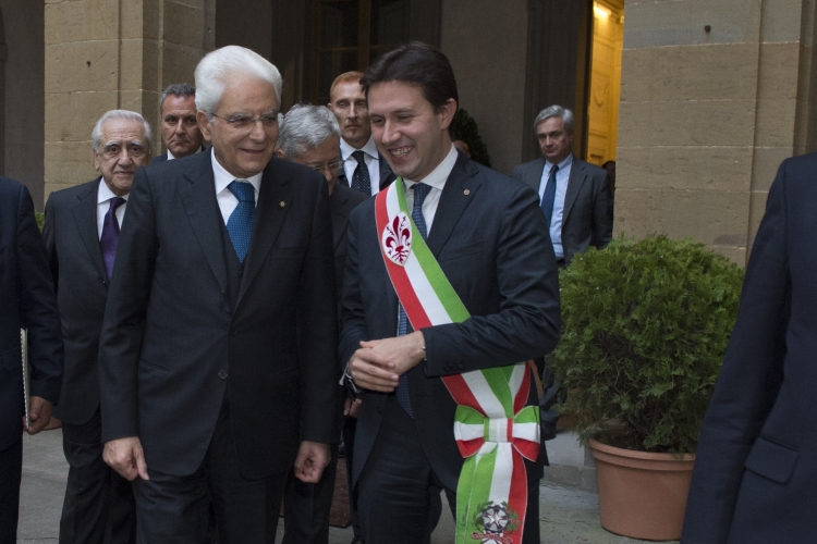 Il Presidente Sergio Mattarella con il Sindaco di Firenze Dario Nardella 