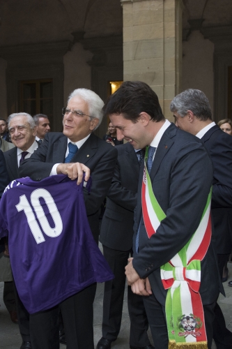 Il Presidente Sergio Mattarella con il Sindaco di Firenze Dario Nardella 